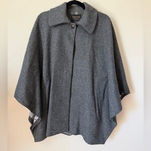 Made in Ireland 100% new wool Triona cape + backup up buttons uncut pockets
